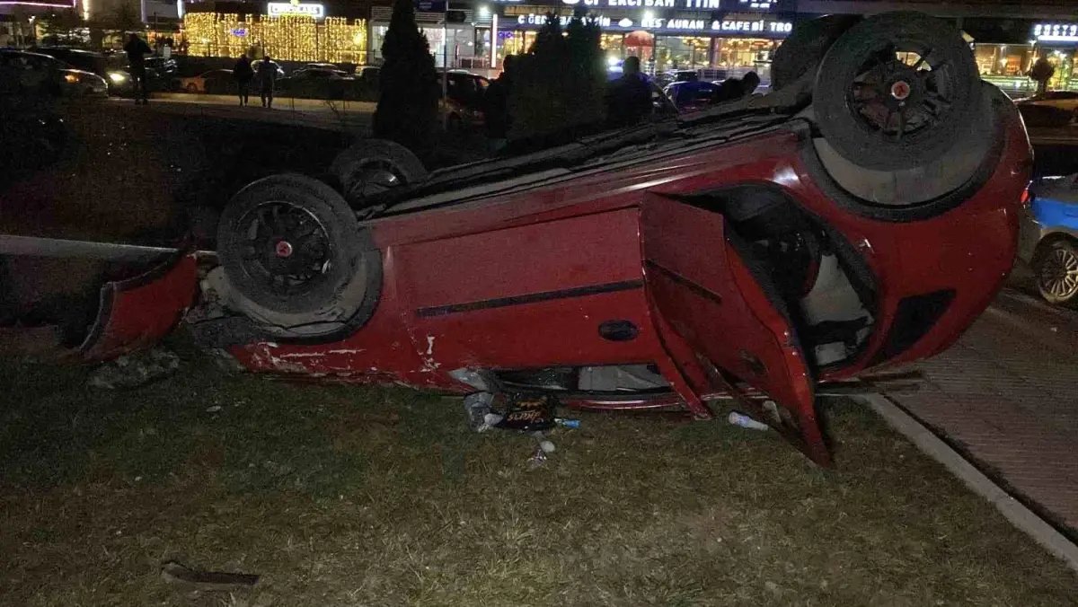 Çorum'da otomobil takla attı: 1 yaralı