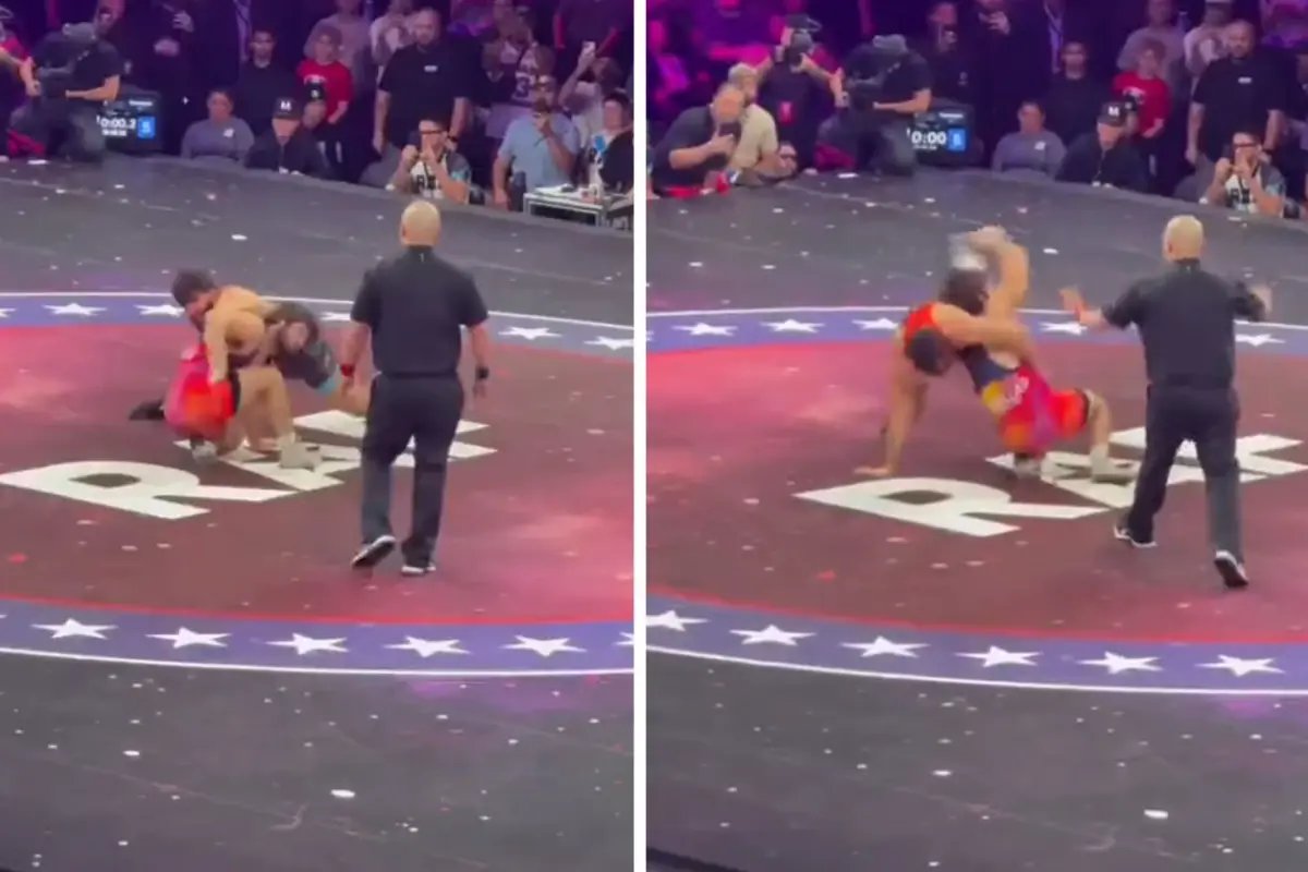 Güreştiği rakibini yumruklayınca hayatının şokunu yaşadı