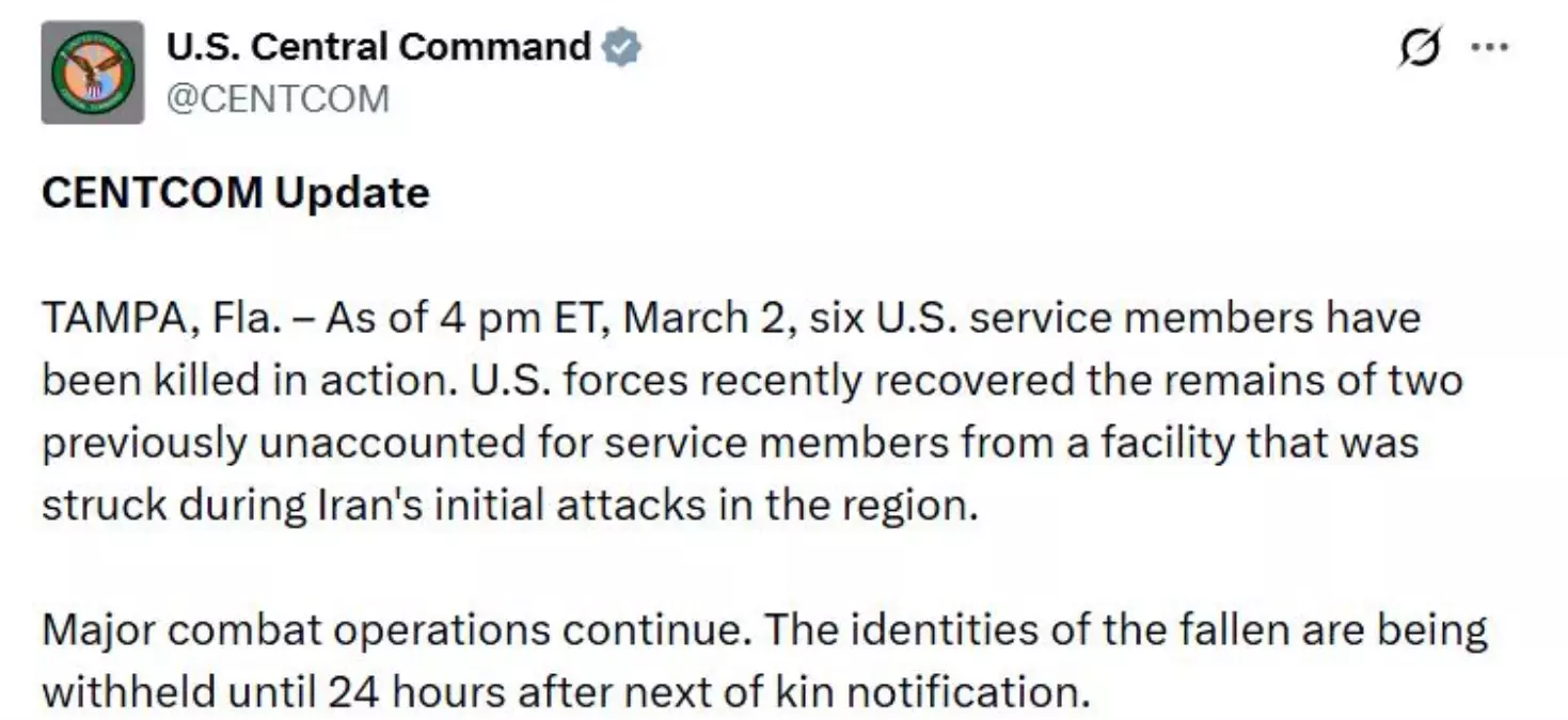 İran saldırılarında ölen ABD askerlerinin sayısı 6'ya yükseldi