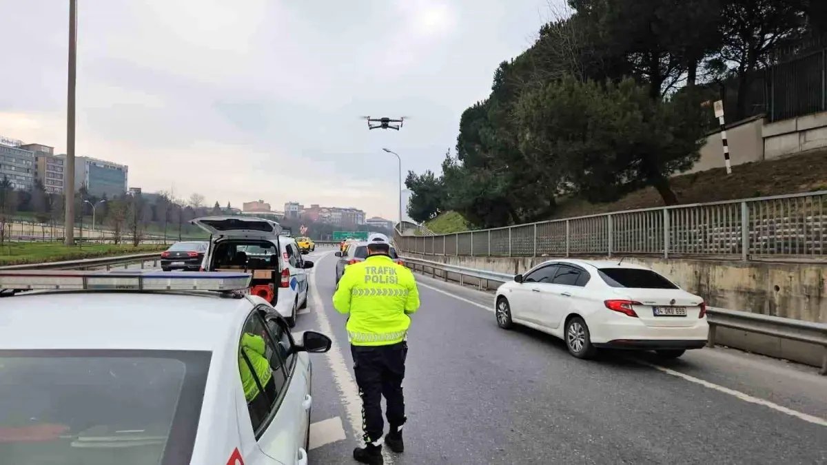 Sarıyer'de dron destekli "kaynak" denetimi: 10 sürücüye toplamda 93 bin lira ceza kesildi