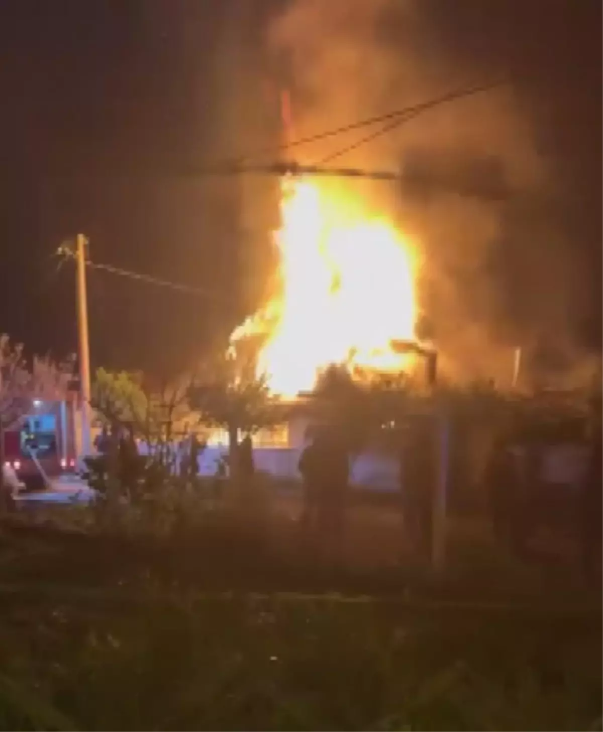 Aydın'da müstakil ev alev alev yandı