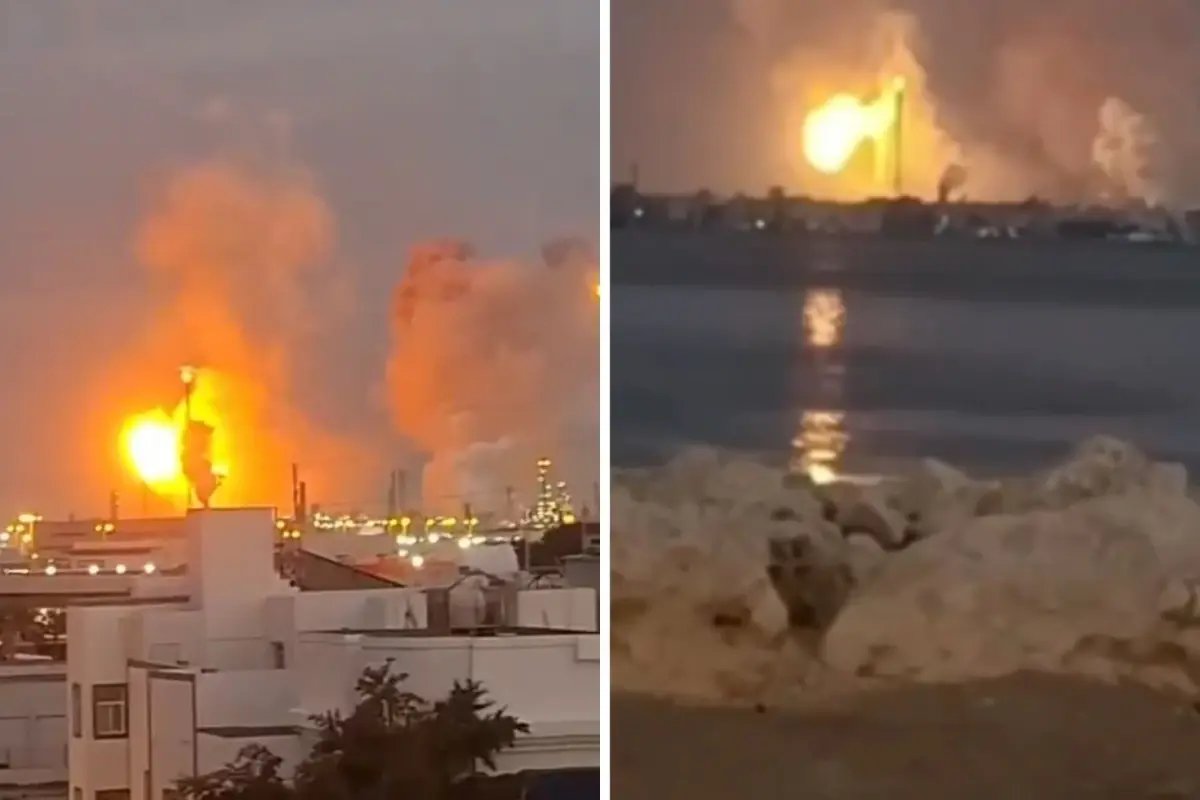 İran Bahreyn'i vurdu, şiddetli patlamalar yaşandı! O anlar kameralarda