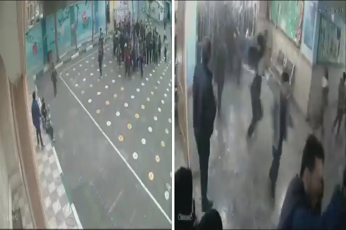 İran'da yakınına düşen füzenin dehşeti kameralarda: Çocuklar dehşeti yaşadı