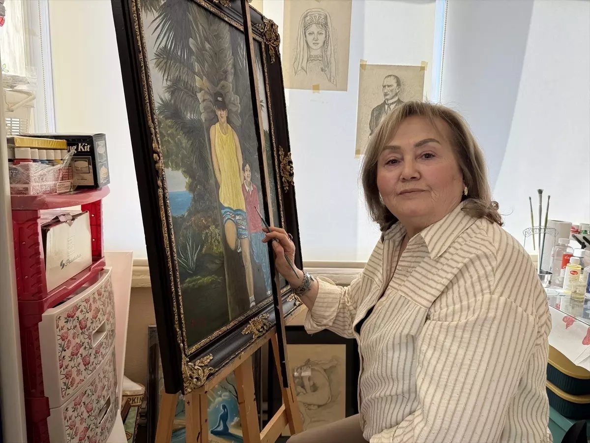Tekirdağ'da 74 yaşındaki ressam 40 yıldır hayallerini tuvale yansıtıyor