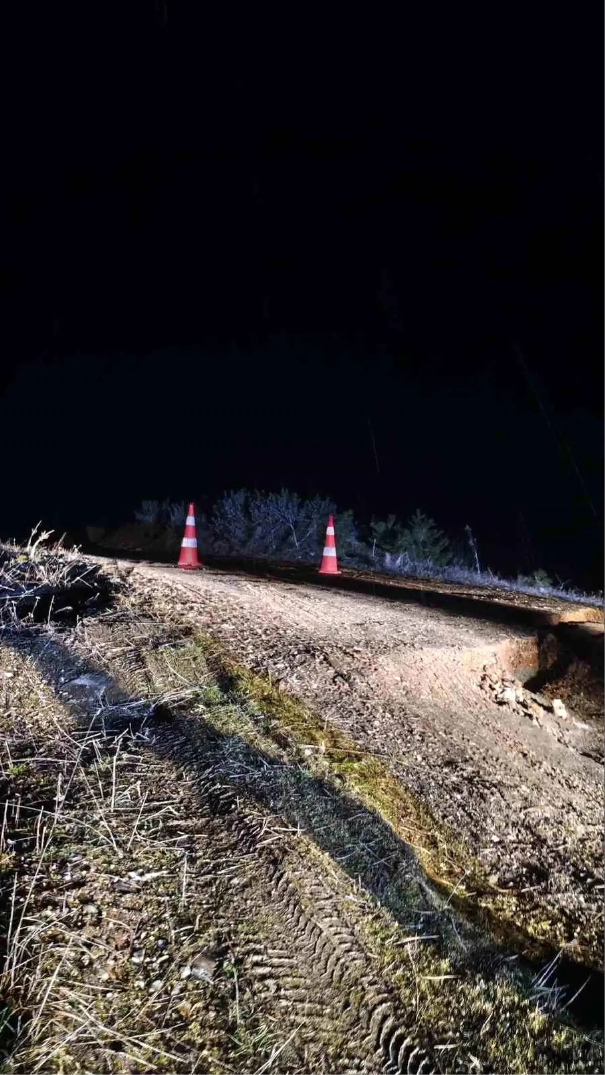Bilecik'te yağış nedeniyle köy yolu çöktü