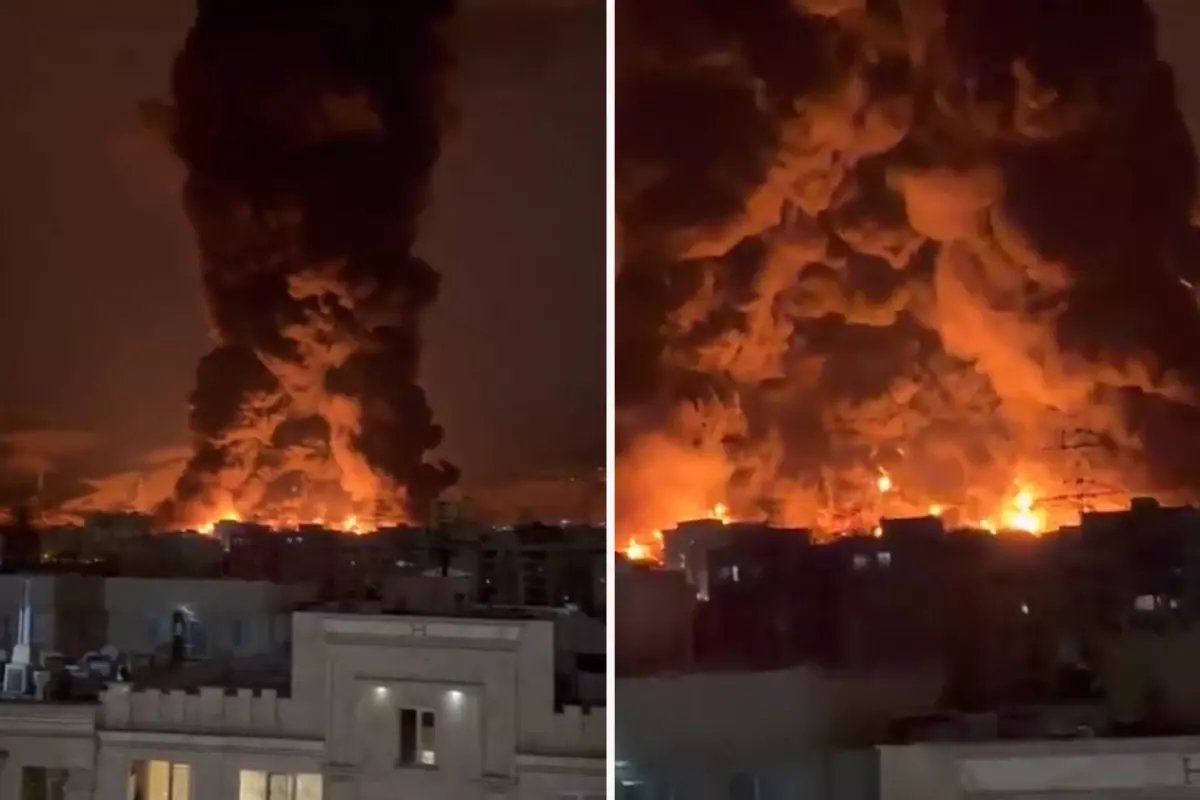 Tahran'da vurulan petrol deposunun yeni görüntüsü