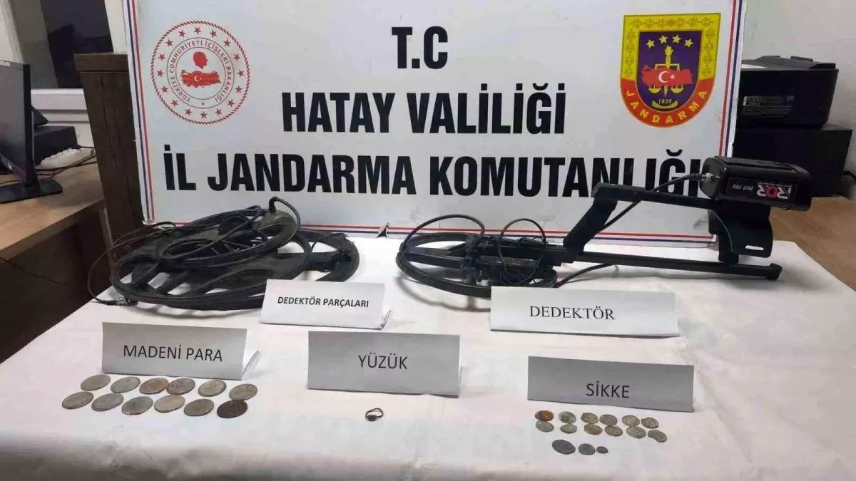 Hatay'da sikke ve yüzük ele geçirildi