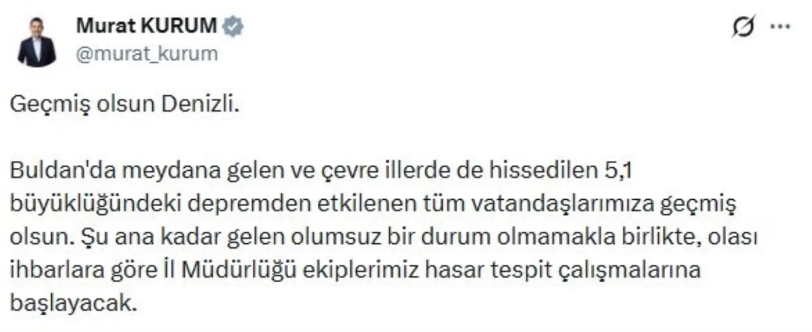 Bakan Kurum: Ekiplerimiz Hasar Tespit Çalışmalarına Başlayacak