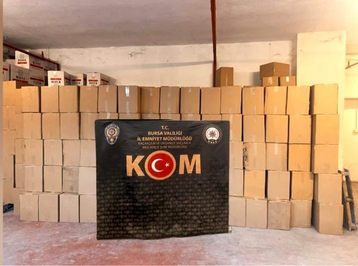 Bursa'da 3 milyon kaçak makaron ele geçirildi