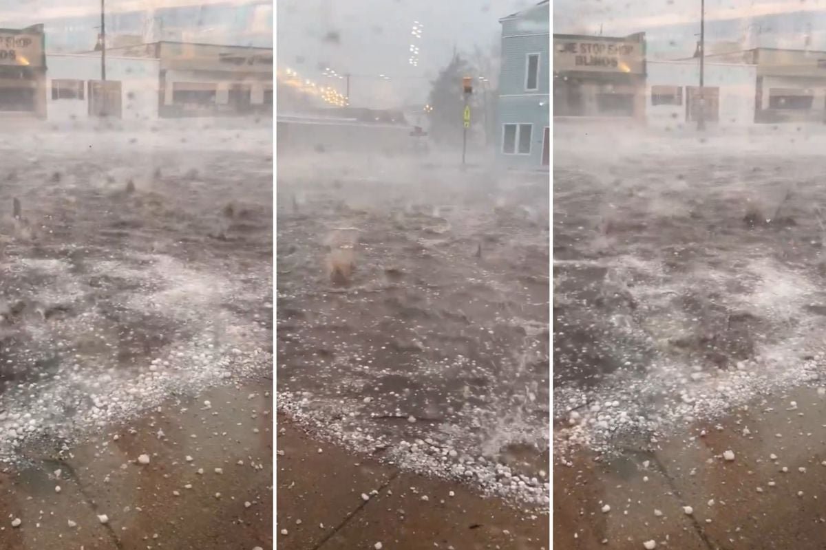ABD'de dev dolu fırtınası, resmen gökten taş yağdı