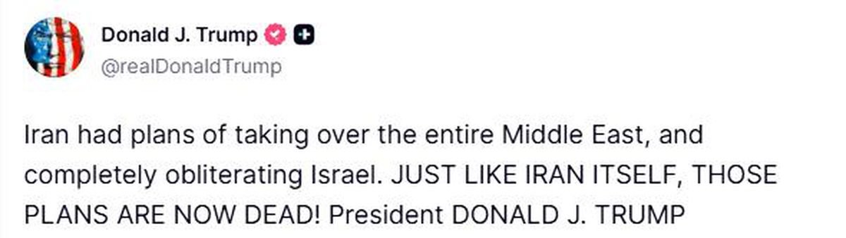 Trump: "İran'ın kendisi gibi, Orta Doğu'daki planları da öldü"