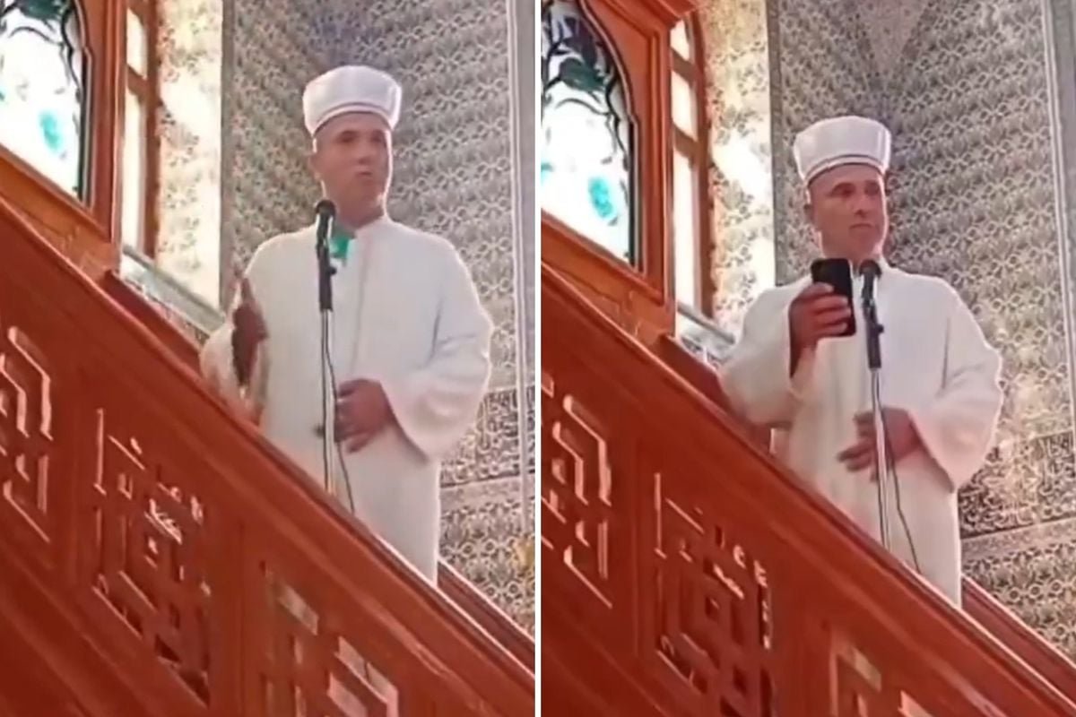 Trabzon'da imamdan hutbe sırasında telefonla ilgilenen cemaate tepki