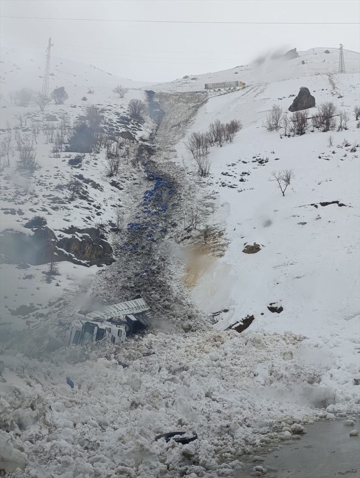 Şırnak'ta üzerine çığ düşen tırın sürücüsü ağır yaralandı